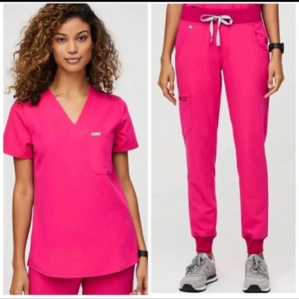 Women’s Figs XXS Hot Pink 3 piece set